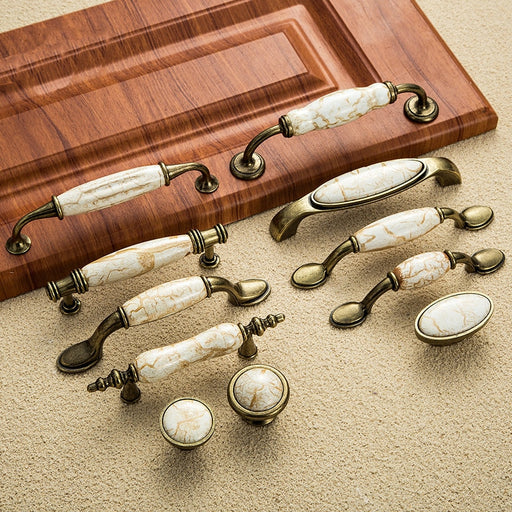 Antique Furniture Handles Marble Vein Knobs and Handles Ceramic Handles