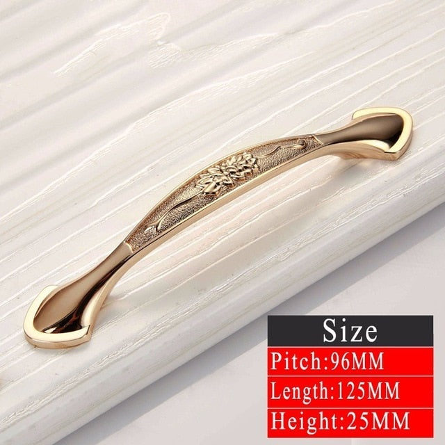 Gold Door Handles Wardrobe Drawer Pulls Kitchen Cabinet Knobs and Handles Fittings