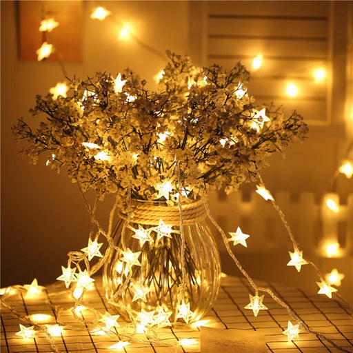 6m Star String Lights 40 LED Garlands Battery Powered Warm Christmas LED Lamp