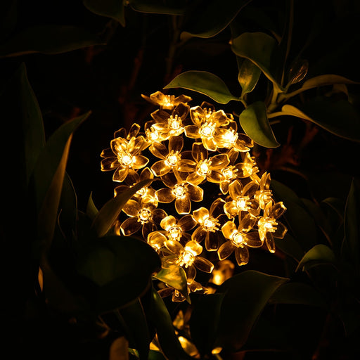 Solar LED String Light 7M 50LED Solar Powered Flower Garlands Celebration Holiday Party Lights